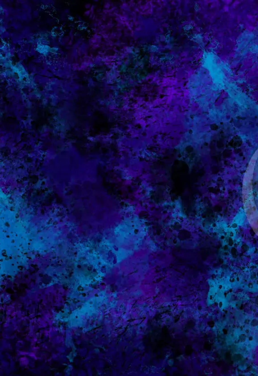 “Marble” by JJ Ashton - Digital, mixed media, abstract painting which reminded me of Marble in purples, blues, and black. 